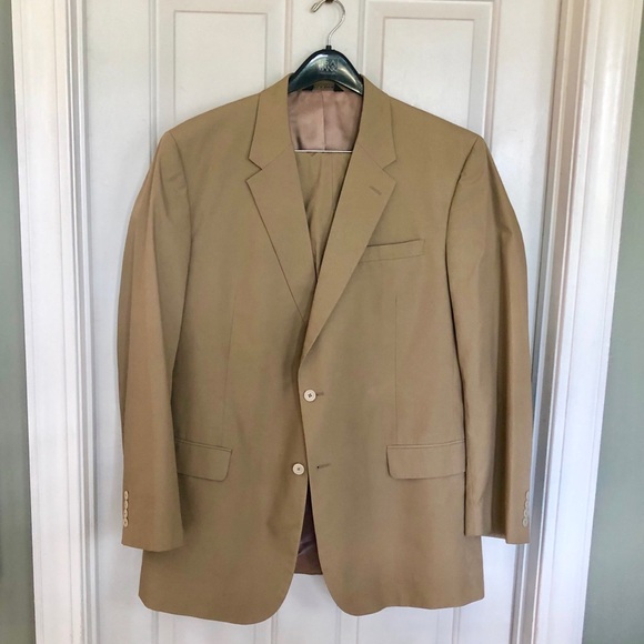 Mens Jos A Bank Khaki Suit 